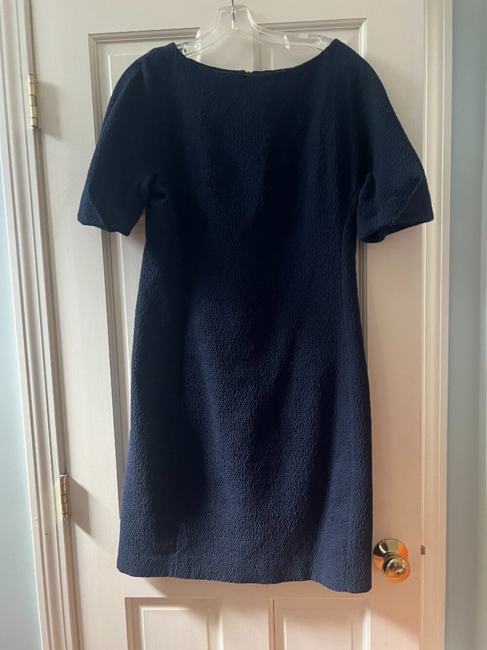 M.M. LaFleur dress, knee length, short sleeves, dark blue, sz 12